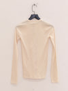 BASERANGE 25 Early Spring French organic cotton hollow heart-shaped long-sleeved T-shirt BAS-TOHLS-RB-000-UNDYED